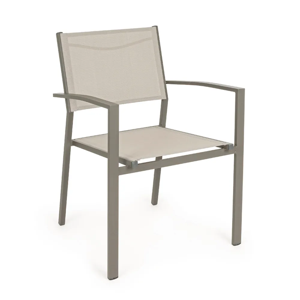 Viadurini in the Garden Gartenstühle Metall-Stapelbarer Gartenstuhl in modernem Design aus Aluminium und Textil - Franz