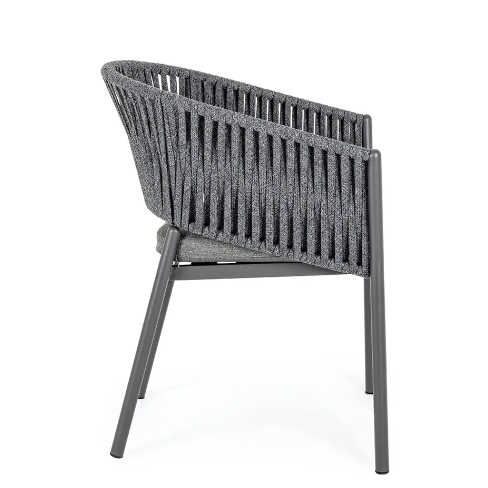 Viadurini in the Garden Gartenstühle Metall-Stapelbarer Gartenstuhl mit Stoffsitz, Homemotion 4 Stück - Aleandro