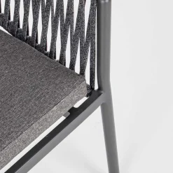 Viadurini in the Garden Gartenstühle Metall-Stapelbarer Gartenstuhl mit Stoffsitz, Homemotion 4 Stück - Aleandro