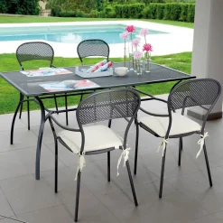 Viadurini in the Garden Gartenstühle Metall-Stapelbarer Gartenstuhl mit anthrazitfarbener Eisenstruktur - Nadege