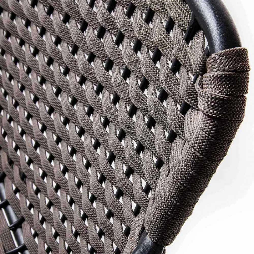 Viadurini in the Garden Gartenstühle Metall-Stapelbarer Gartenstuhl mit Metallarmlehnen und Seil, 4 Stück - Kabarett