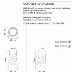 Myyour Lichtmöbel-Stapelbarer Hocker für draußen oder drinnen Weiß und Schwarz 2 Stück - Liberty by