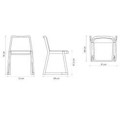 Viadurini Living Moderne Stühle-Stapelbarer Holzstuhl mit Samtsitz Made in Italy, 2 Stück - Leipzig