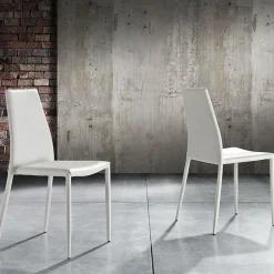 Viadurini Living Moderne Stühle-Stapelbarer Küchenstuhl mit 4-teiligem Kunstleder bezogen - Umbrien