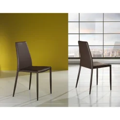 Viadurini Living Moderne Stühle-Stapelbarer Küchenstuhl mit 4-teiligem Kunstleder bezogen - Umbrien