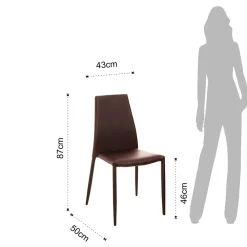 Viadurini Living Moderne Stühle-Stapelbarer Küchenstuhl mit 4-teiligem Kunstleder bezogen - Umbrien