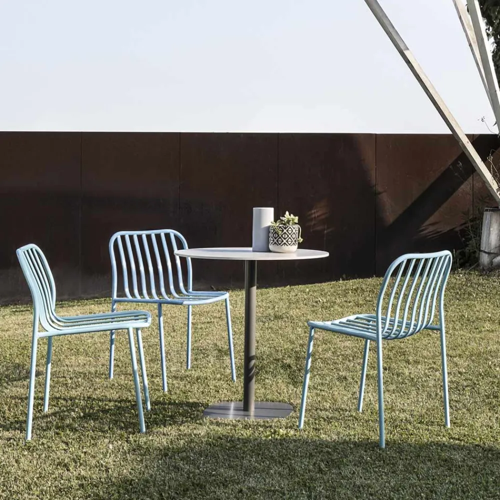 Viadurini in the Garden Gartenstühle Metall-Stapelbarer Metallstuhl für den Außenbereich Made in Italy 2 Stück - Simply