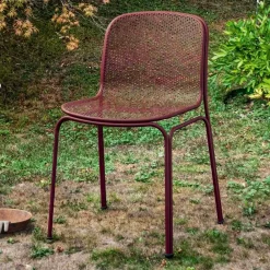 Viadurini in the Garden Gartenstühle Metall-Stapelbarer Metallstuhl im Freien Hergestellt in Italien, 4 Stück - Prunella