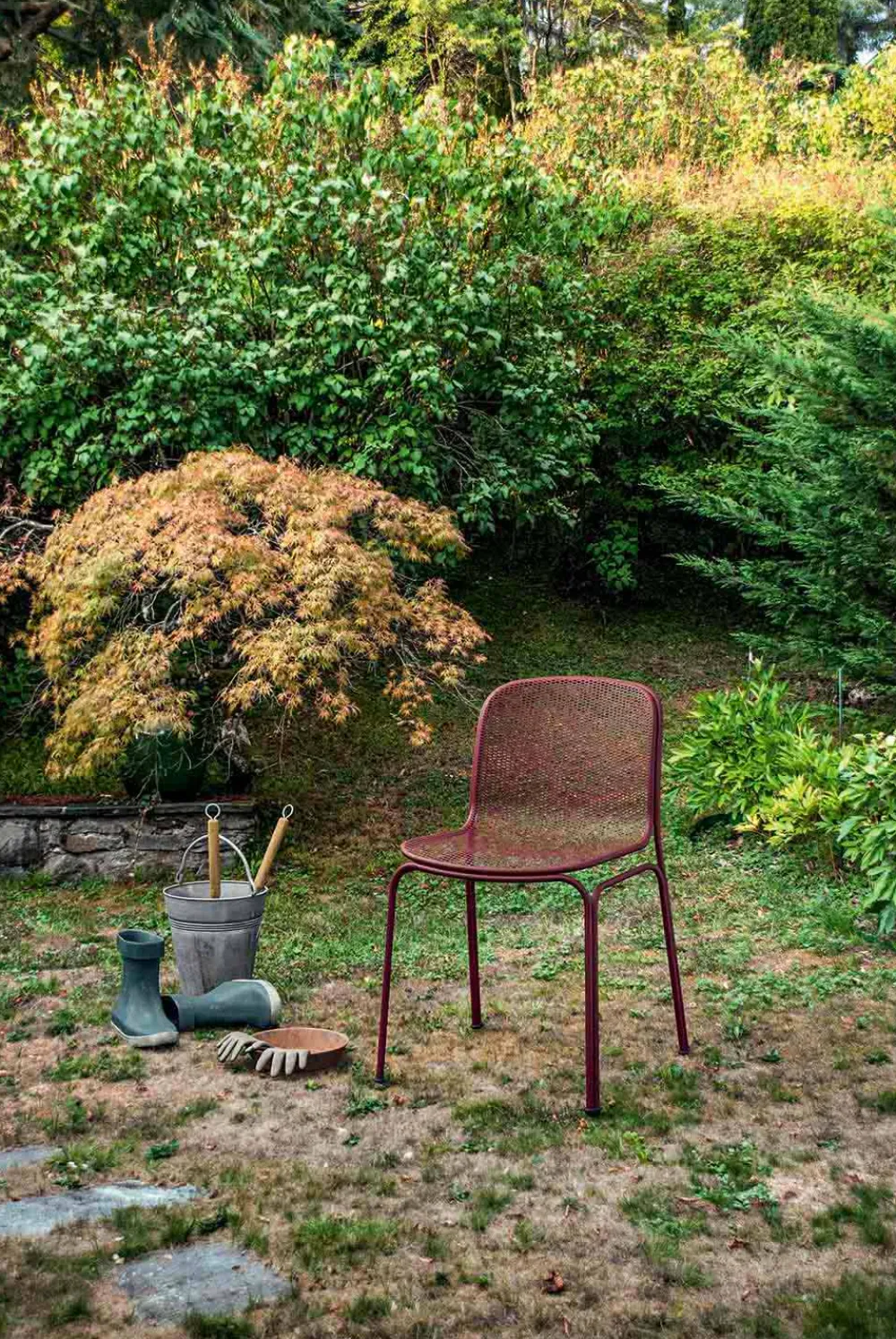 Viadurini in the Garden Gartenstühle Metall-Stapelbarer Metallstuhl im Freien Hergestellt in Italien, 4 Stück - Prunella