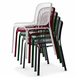 Viadurini in the Garden Gartenstühle Metall-Stapelbarer Metallstuhl im Freien Hergestellt in Italien, 4 Stück - Prunella