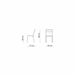 Viadurini in the Garden Gartenstühle Metall-Stapelbarer Outdoor Stuhl pulverbeschichtet Made in Italy, 4 Stück - Amina