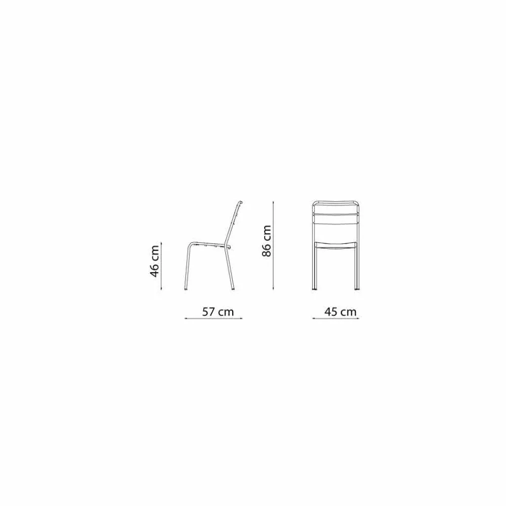 Viadurini in the Garden Gartenstühle Metall-Stapelbarer Outdoor Stuhl pulverbeschichtet Made in Italy, 4 Stück - Amina