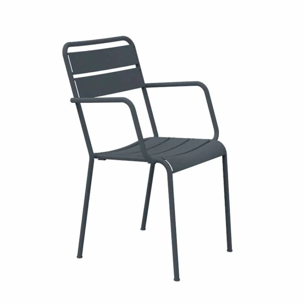 Viadurini in the Garden Gartenstühle Metall-Stapelbarer Outdoor Stuhl pulverbeschichtet Made in Italy, 4 Stück - Amina