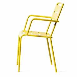 Viadurini in the Garden Gartenstühle Metall-Stapelbarer Outdoor Stuhl pulverbeschichtet Made in Italy, 4 Stück - Amina