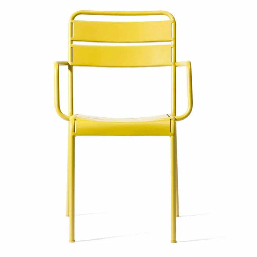 Viadurini in the Garden Gartenstühle Metall-Stapelbarer Outdoor Stuhl pulverbeschichtet Made in Italy, 4 Stück - Amina