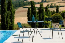 Viadurini in the Garden Gartenstühle Metall-Stapelbarer Outdoor Stuhl pulverbeschichtet Made in Italy, 4 Stück - Amina