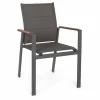 Viadurini in the Garden Gartenstühle Metall-Stapelbarer Outdoor-Stuhl aus Textilene und Anthrazit-Aluminium, 6 Stück - Urban