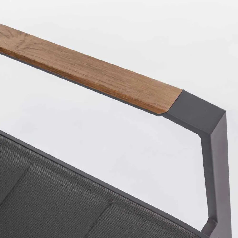 Viadurini in the Garden Gartenstühle Metall-Stapelbarer Outdoor-Stuhl aus Textilene und Anthrazit-Aluminium, 6 Stück - Urban