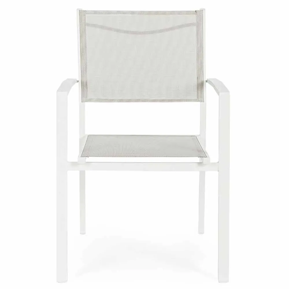 Viadurini in the Garden Gartenstühle Metall-Stapelbarer Outdoor-Stuhl aus Textilene Homemotion, 6-teilig - Narcissa