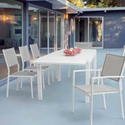 Viadurini in the Garden Gartenstühle Metall-Stapelbarer Outdoor-Stuhl aus Textilene Homemotion, 6-teilig - Narcissa