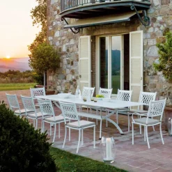 Viadurini in the Garden Gartenstühle Metall-Stapelbarer Outdoor-Stuhl aus verzinktem Stahl Made in Italy 4 Stück - Celia