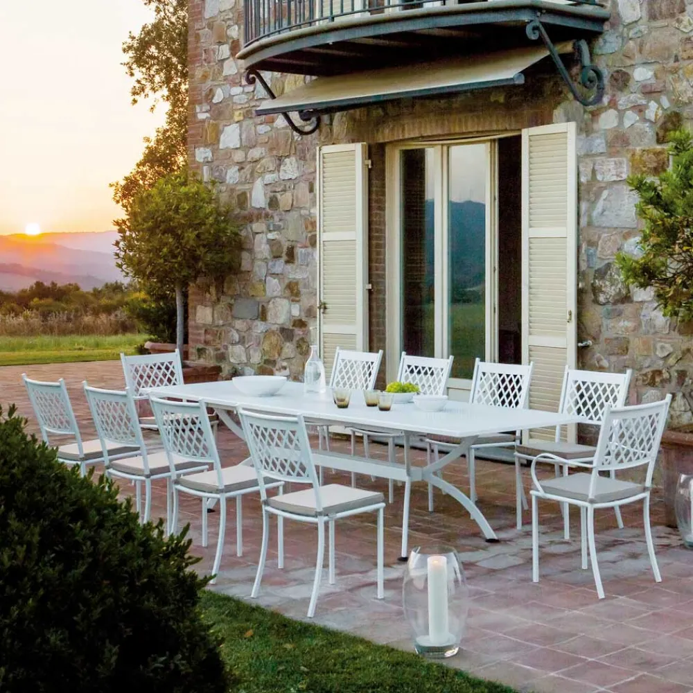 Viadurini in the Garden Gartenstühle Metall-Stapelbarer Outdoor-Stuhl aus verzinktem Stahl Made in Italy 4 Stück - Celia