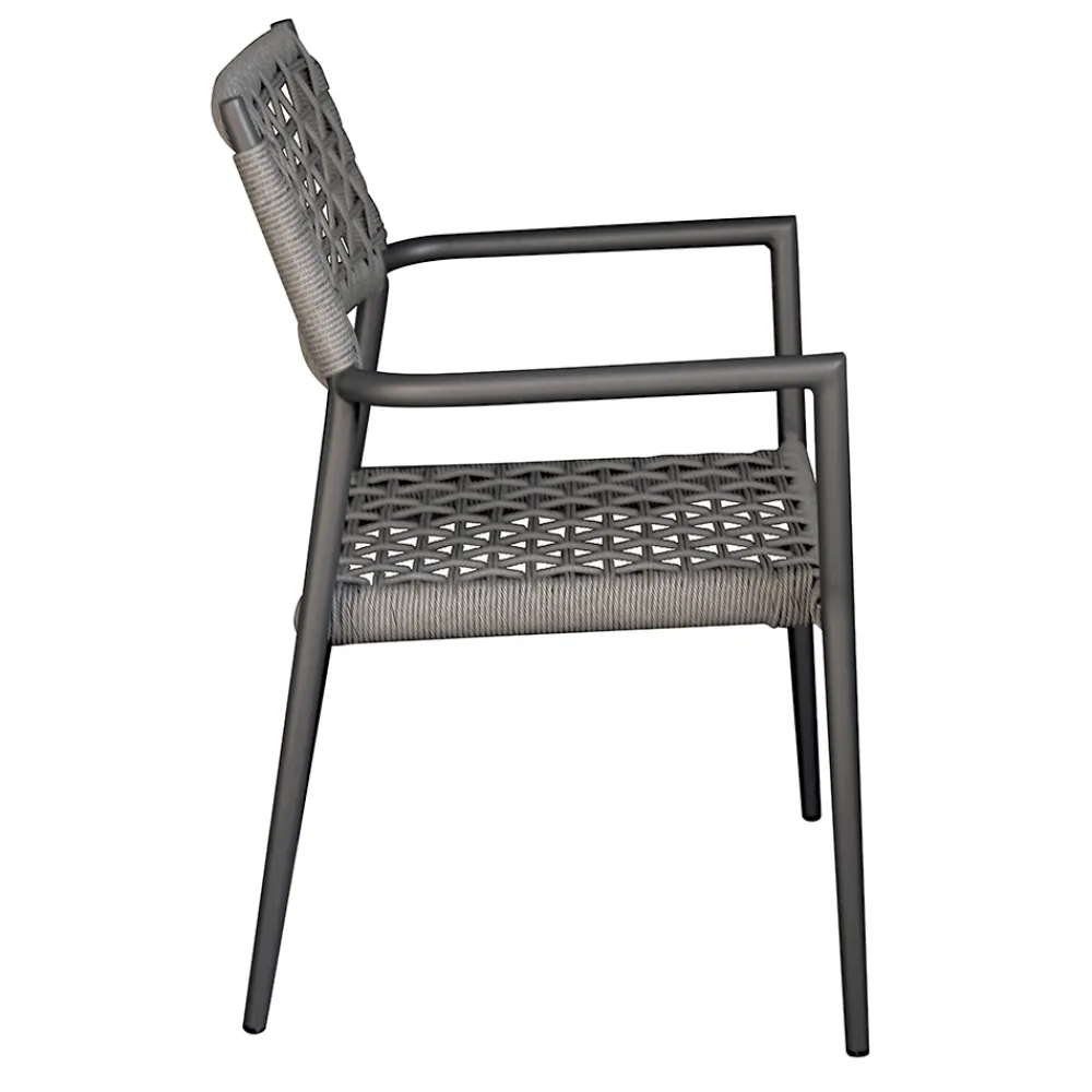 Viadurini in the Garden Gartenstühle Metall-Stapelbarer Outdoor-Stuhl mit Sitz und Rückenlehne aus Twist-Geflecht - Solefresco