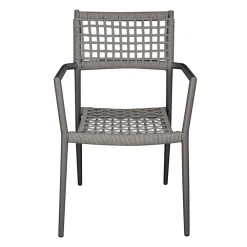 Viadurini in the Garden Gartenstühle Metall-Stapelbarer Outdoor-Stuhl mit Sitz und Rückenlehne aus Twist-Geflecht - Solefresco