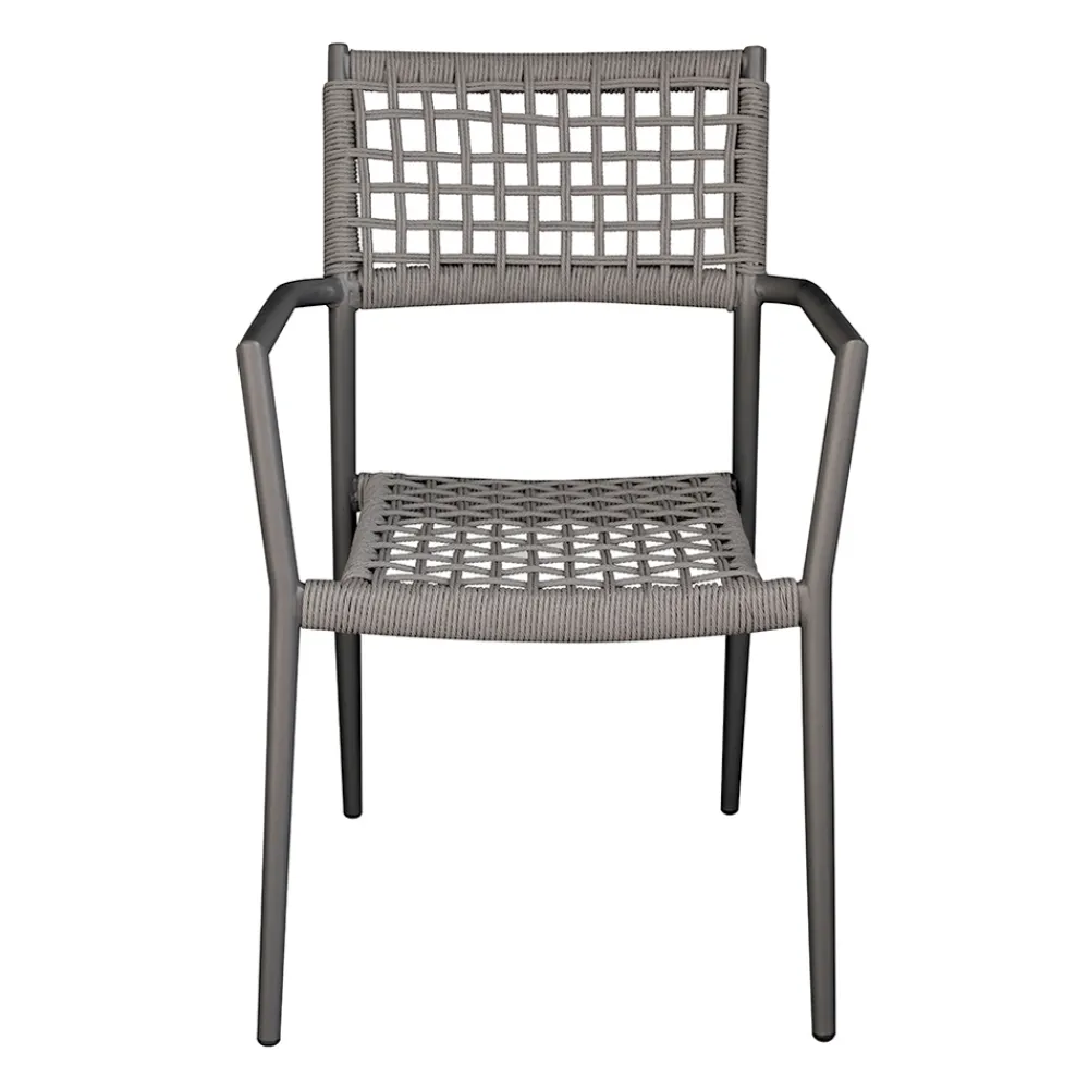 Viadurini in the Garden Gartenstühle Metall-Stapelbarer Outdoor-Stuhl mit Sitz und Rückenlehne aus Twist-Geflecht - Solefresco