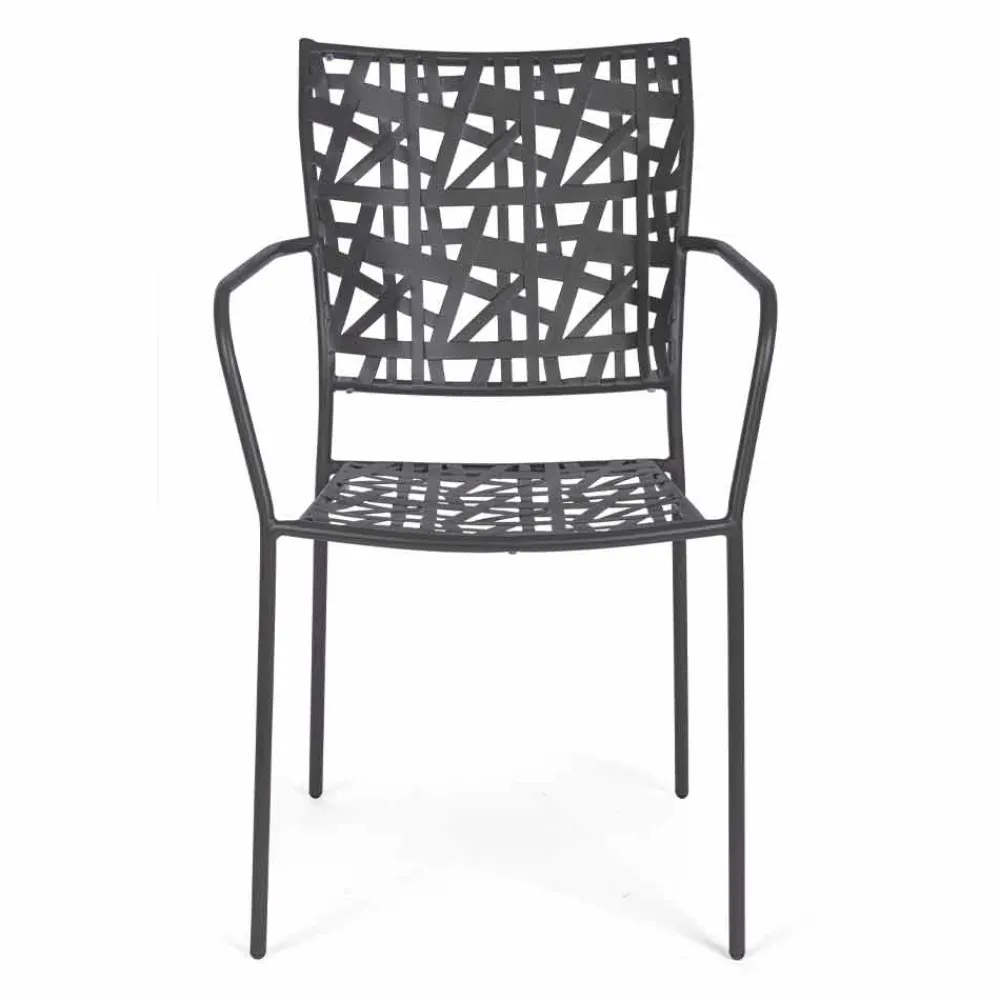 Viadurini in the Garden Gartenstühle Metall-Stapelbarer Outdoor-Stuhl aus mattem Stahl, 4 Stück - Ralia