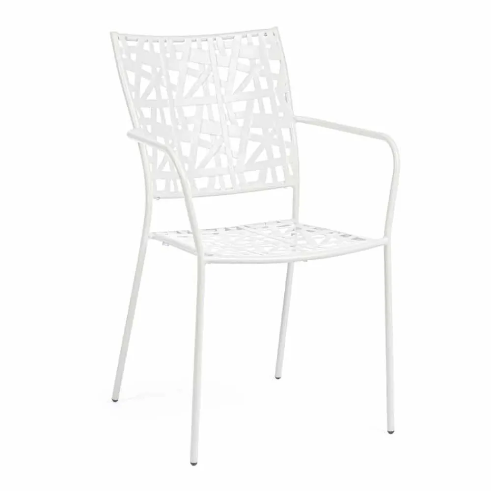 Viadurini in the Garden Gartenstühle Metall-Stapelbarer Outdoor-Stuhl aus mattem Stahl, 4 Stück - Ralia