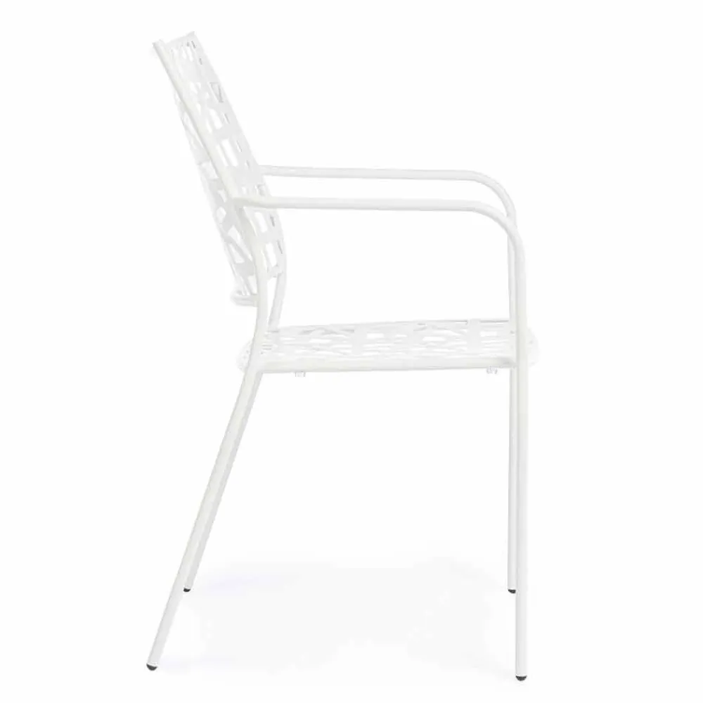 Viadurini in the Garden Gartenstühle Metall-Stapelbarer Outdoor-Stuhl aus mattem Stahl, 4 Stück - Ralia