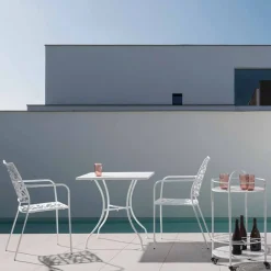 Viadurini in the Garden Gartenstühle Metall-Stapelbarer Outdoor-Stuhl aus mattem Stahl, 4 Stück - Ralia