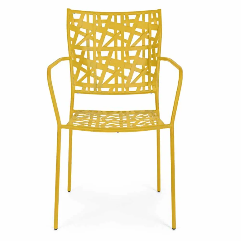 Viadurini in the Garden Gartenstühle Metall-Stapelbarer Outdoor-Stuhl aus mattem Stahl, 4 Stück - Ralia