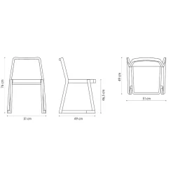 Viadurini Living Moderne Stühle-Stapelbarer Qualitätsstuhl aus Buchenholz Made in Italy, 2 Stück - Leipzig