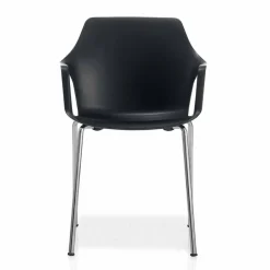 Viadurini Living Moderne Stühle-Stapelbarer Stuhl aus Metall und Polypropylen Hergestellt in Italien, 4 Stück - Karamell