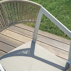 Viadurini in the Garden Gartenstühle Metall-Stapelbarer Stuhl mit Textilene-Sitz und Twist Wicker Back - Passion