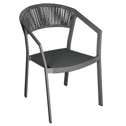 Viadurini in the Garden Gartenstühle Metall-Stapelbarer Stuhl mit Textilene-Sitz und Twist Wicker Back - Passion