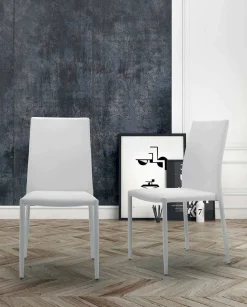 Viadurini Living Moderne Stühle-Stapelbarer Wohnzimmerstuhl, gepolstert und gepolstert mit Öko-Leder – Monamour