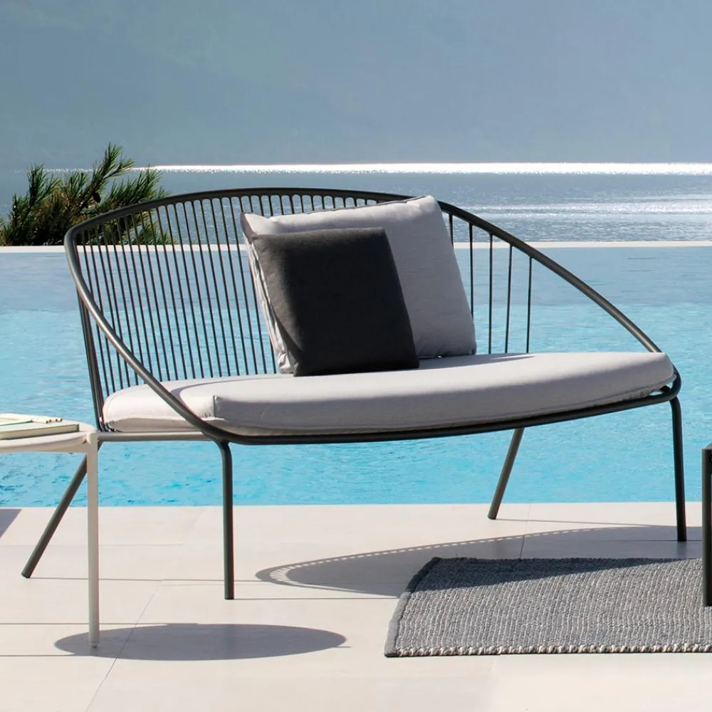 Viadurini in the Garden Gartensofas-Stapelbares Gartensofa aus verzinktem Stahl Made in Italy - Sansa