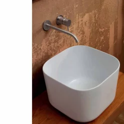 Viadurini Bathroom Farbige Waschbecken-Star Square modernes Design Keramik-Aufsatzwaschbecken 40x40 cm