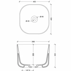 Viadurini Bathroom Farbige Waschbecken-Star Square modernes Design Keramik-Aufsatzwaschbecken 40x40 cm
