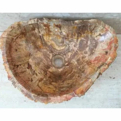 Viadurini Bathroom Steinwaschbecken-Star-Aufsatzwaschbecken aus fossilem Holz, ein einzigartiges Designstück