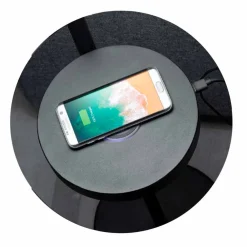 Viadurini Lighting Moderne Stehlampen-Stehlampe aus Black Metal und Rattan mit Regal Made in Italy - Livia