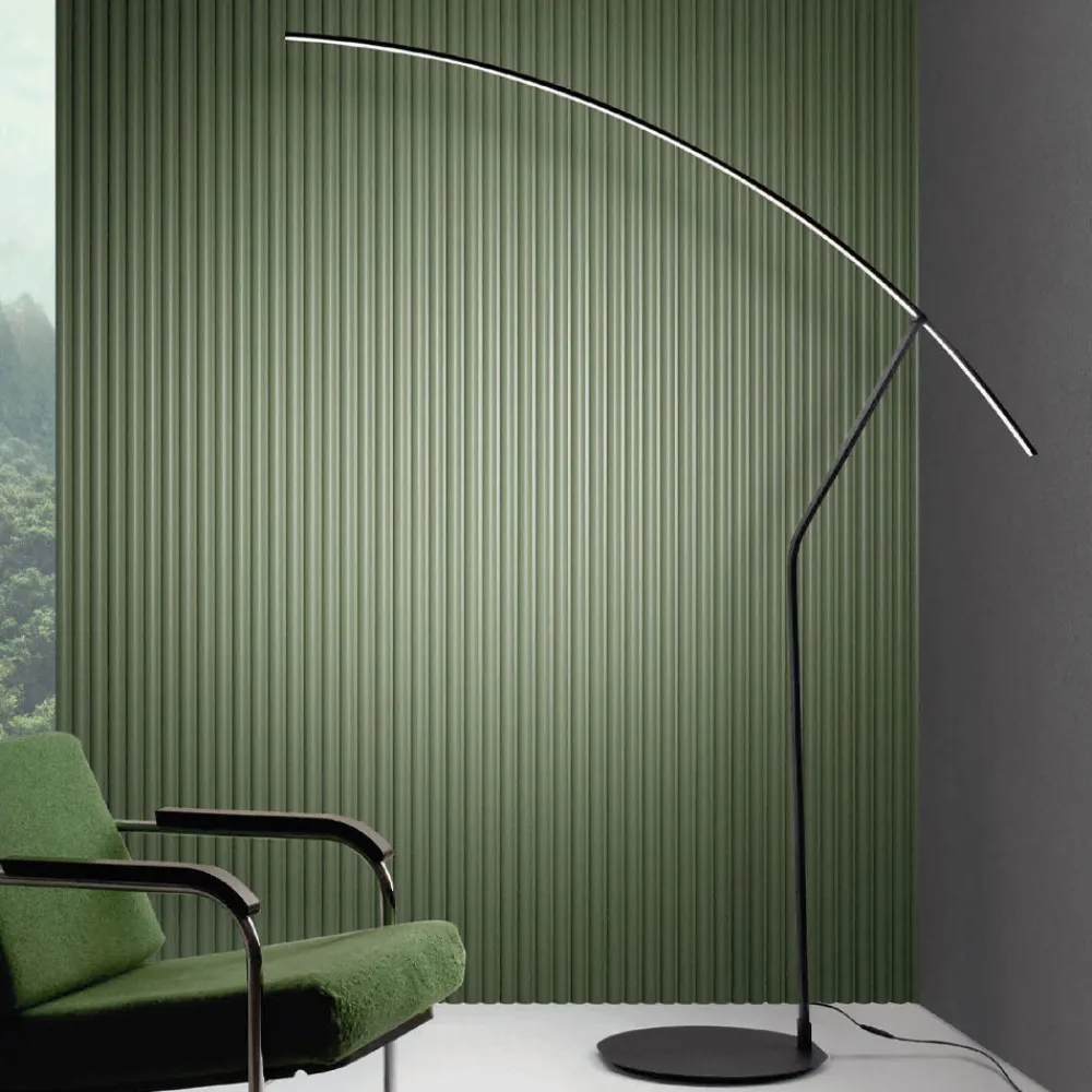 Viadurini Lighting Moderne Stehlampen-Stehlampe aus in verschiedenen Farben lackiertem Metall und dimmbarer LED – Ahorn