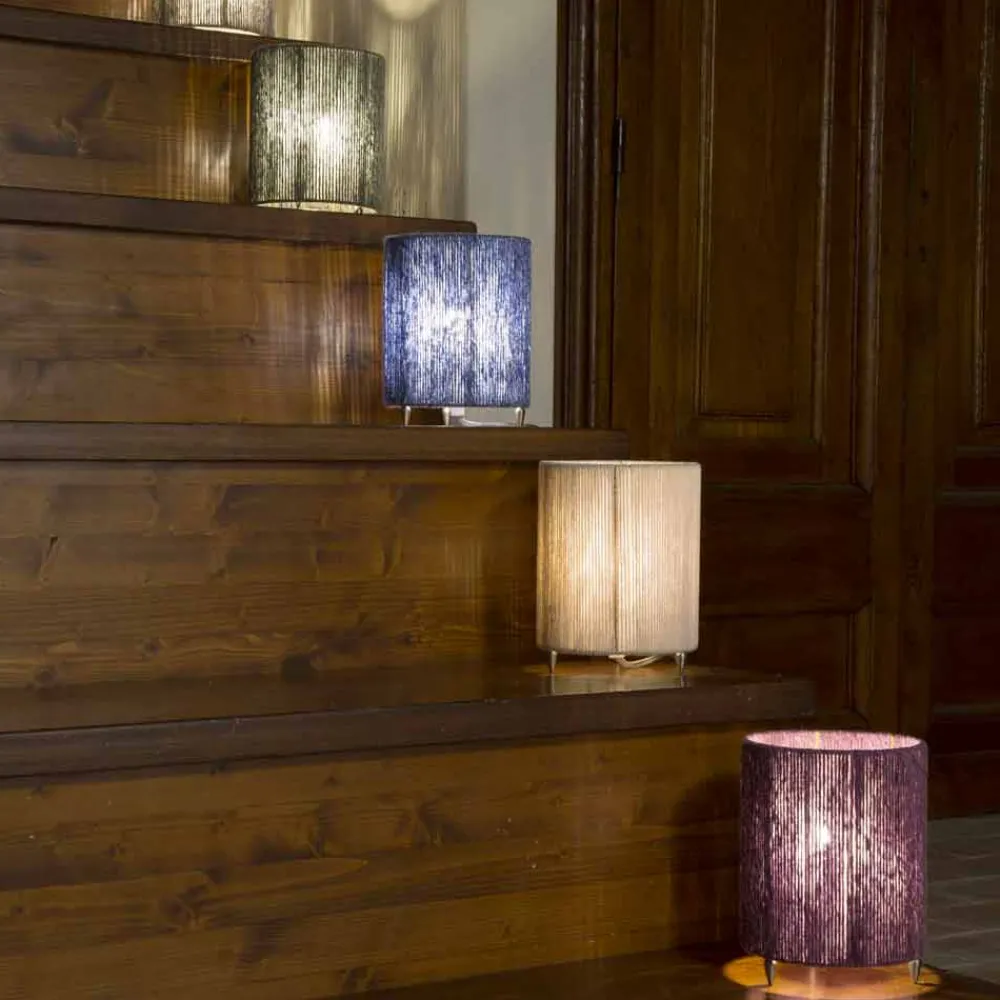 Viadurini by Sideform Moderne Stehlampen-Stehlampe aus Messing und gefärbter Wolle, hergestellt in Italien Evita