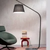 Viadurini Lighting Moderne Stehlampen-Stehlampe aus Metall mit Lampenschirm mit Stoffbezug - Rivella