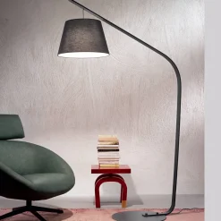 Viadurini Lighting Moderne Stehlampen-Stehlampe aus Metall mit Lampenschirm mit Stoffbezug - Rivella