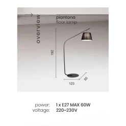Viadurini Lighting Moderne Stehlampen-Stehlampe aus Metall mit Lampenschirm mit Stoffbezug - Rivella