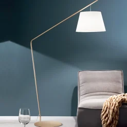 Viadurini Lighting Moderne Stehlampen-Stehlampe aus Metall mit PVC-Schirm mit Stoff bezogen - Adriana